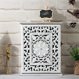 AHUONEL Wooden Key Holder for Wall, Key Box Key Cabinet, Key Hooks Wall Mounted Key Hangers Rustic Decorative Key Rack with 6 Key Hooks for Home AHUONEL