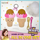 12 Pre-Cut Mini Treats Dessert Fun Kids Sewing Kit for Kids Ages 8-12 Children Beginners Sewing kit kid crafts Make Your Own Felt Pillow Plush Craft CRAFTILOO
