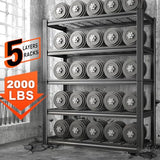 REIBII 40" W Garage Shelving 2000LBS Heavy Duty Storage Shelves 5 Tier Metal Shelves for Storage Rack Garage Shelf Shelving Units and Storage Shelves REIBII