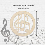 20pcs Music Note Wood DIY Crafts Cutouts Wooden Round Musical Note Shaped Hanging Ornaments for Musical Theme Christmas Tree Cutout Holiday Wood Creaides