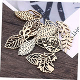 Abaodam 50Pcs Christmas Stickers Flower centerpieces Wooden Decor Christmas Unfinished Wooden Ornaments DIY Wood Leaf Cutouts Christmas Wood Chips Abaodam