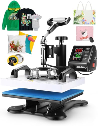 Wesoky Heat Press Machine for T Shirts, 12x10in Shirt Press Machine for Sublimation Ceramic Christmas Ornament Pillow Bag, 650W Clamshell Printing Wesoky