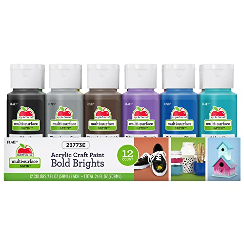 Apple Barrel Essentials Acrylic Paint Set, 12, 24 Fl Oz (Pack of 1) Apple Barrel