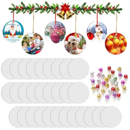 114Pcs Sublimation Blanks Products, Sublimation Blanks Set Including DIY Blank  Makeup Bag, Keychain, Earring, Pillow Cover, Mouse Pad, Coaster Garden Flag  for Sublimation Heat Transfer Christmas Craft