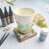 FUNSHOWCASE Wood Coaster Set Epoxy Resin Casting Craft Kit River Edge 5-Count FUNSHOWCASE