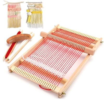 UYISMML DIY Wooden Weaving Loom Kit, Wooden Multi-Craft Weaving Loom Large Frame, DIY Suit Wooden Multifunctional Handcraft Weaving Looms, The Best