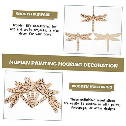 Abaodam 50 Sets Chrysanthemum on Blank Wood Chip Wooden DIY Crafts DIY Wood Ornaments Things to Paint on Unfinished Wooden Embellishments Blank