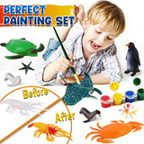 FUNZBO Kids Painting Set - Christmas Gifts for Kids, Arts and Crafts, Art Set with Art Supplies, Painting Tools, and Animal Toys, Toys for Girls, FUNZBO