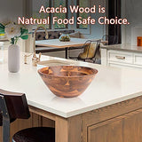 AIDEA Acacia Wood Serving Bowl for Fruits or Salads, 11" Diameter x 4.5" Height, Wooden Single Salad Bowl AIDEA