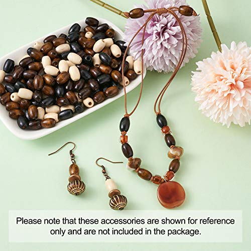 Craftdady 800Pcs Natural Oval Barrel Wood Loose Beads 4 Colors Tiny Smooth Wooden Tube Spacer Beads 12x8mm for Jewelry Craft Necklace Bracelet Craftdady