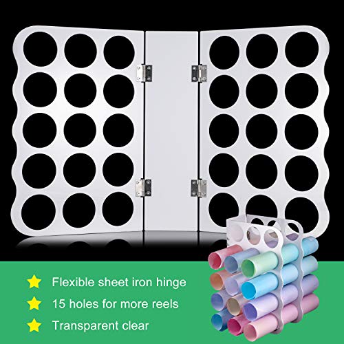 15-Holes Vinyl Storage Rack Acrylic Storage Organizer Multiple Large Holes Display Stand for Vinyl Rolls and More (12 Inch x 7.8 Inch, Aperture 2 Outus
