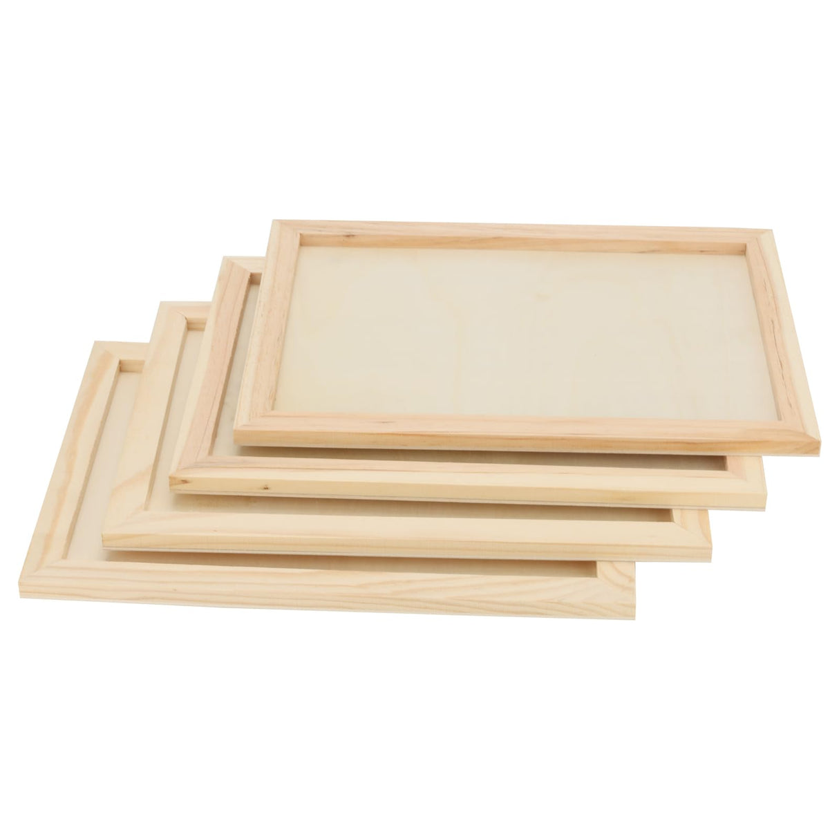 SOUJAP 8 Pack 9 x 12 Inch Wood Canvas Board, Unfinished Wooden Flat Panels, Wood Cradled Framed Canvas for Painting Craft Art SOUJAP