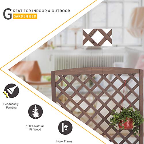 Aivituvin Planter with Trellis Raised Garden Bed Large Garden Box Outdoor for Flower Standing Vertical Lattice Panels for Vine Aivituvin