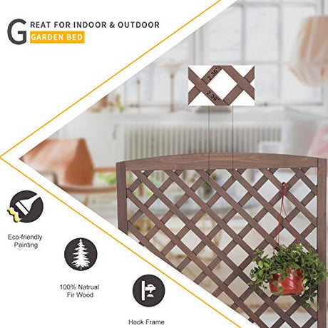 Aivituvin Planter with Trellis Raised Garden Bed Large Garden Box Outdoor for Flower Standing Vertical Lattice Panels for Vine Aivituvin
