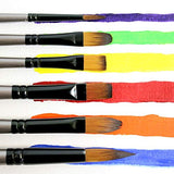 Mont Marte Gallery Series Acrylic Brush Set, 6 Piece. Selection of Synthetic Hair Paint Brushes Suitable for Acrylic Painting MONT MARTE