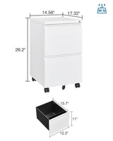 PEUKC 2 Drawer File Cabinet with Lock, Metal Under Desk Rolling Filing Cabinet fits Letter/Legal/A4 Size for Home Office, Mobile Filing Cabinet, PEUKC