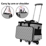 Yarwo Detachable Rolling Sewing Machine Carrying Case, Trolley Tote Bag with Removable Bottom Wooden Board for Most Standard Sewing Machine and Yarwo