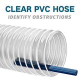 2-1/2" x 10' Heavy PVC Dust Collection Hose, Puncture Resistant PVC Dust Collection Hose, Flexible Clear PVC Fume Collection Hose with Carbon Steel Qucship