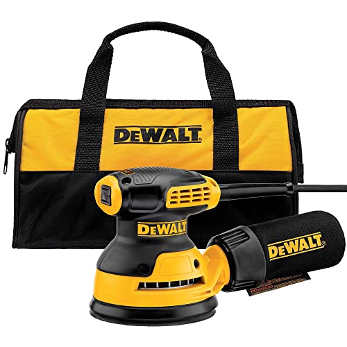 DEWALT Orbital Sander Kit, 5 inch, 3 amp, Corded, 12,000 OPM (DWE6421K), Yellow DEWALT