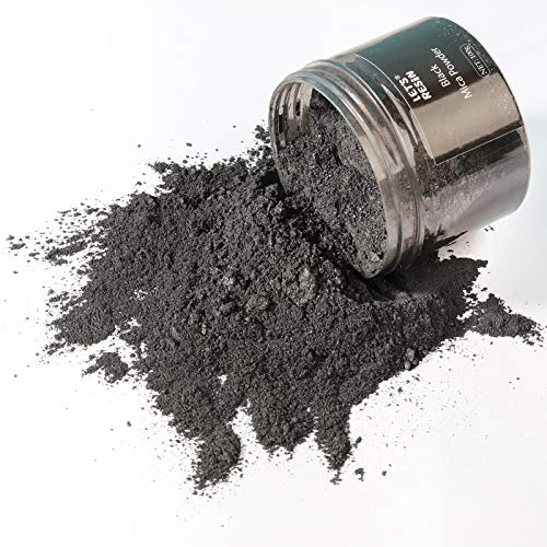 LET'S RESIN Black Mica Pigment Powder, 3.5 Ounces/ 100 Grams Black Mica Powder for Soap Making, Shimmer Resin Pigment Powder for Epoxy, Slime, Bath