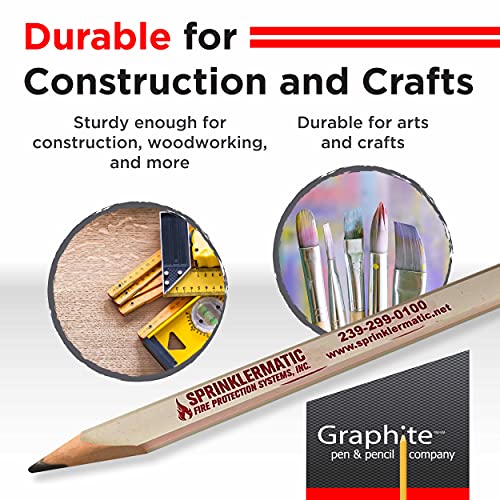 GRAPHITE Pen & Pencil Company Misprint Carpenter Pencils | Distressed Bulk Pencils | Construction Pencils | (72) Pieces GRAPHITE