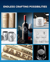 OMTech Rotary Cutter and Engraver Attachment with 3-Jaw Chuck and 2-Phase Stepper Motor for 50W 60W 80W 100W 130W CO2 Laser Engraving Machines Rotary OMTech