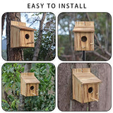 Wood Bird Houses for Outside with Pole Wooden Bird House for Finch Bluebird Cardinals Hanging Birdhouse Clearance Garden Country Cottages NATUREYLWL