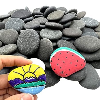 Lifetop 100 PCS Painting Rocks Bulk, Natural River DIY Rocks Flat & Smooth Kindness Rocks for Arts, Crafts, Decoration, Small Rocks for