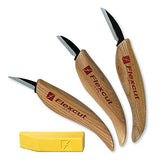 FLEXCUT Carving Knives, Starter Set, with Ergonomic Handles and Carbon Steel Blades, Set of 3 (KN500) FLEXCUT