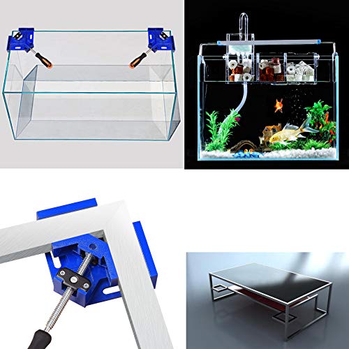 Corner Clamp,90 Degree Right Angle Clamp for Woodworking,Aluminum Alloy Square Clamp,Adjustable Swing Jaw,Carbon Steel Threaded Rod Wood Working Jigs AFAKE