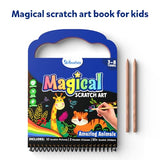 Skillmatics Magical Scratch Art Book for Kids - Animals, Craft Kits & Supplies, DIY Activity & Stickers, Gifts for Toddlers, Girls & Boys Ages 3, 4, Skillmatics