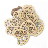 TEHAUX 10pc Unfinished Wood Shapes Heart Wood Slices Wood Heart Confetti Wood Wedding Confetti Wood Log Slices Heart Shaped Wood Unfinished Wood TEHAUX