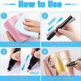 5 Liquid Gold Paint Pens for Art, Mirror Chrome Marker, Reflective Gloss Permanent Marker, Touch Up Repair Paint Pen for Model, Wood, Rock, Glass, DAPAWIN