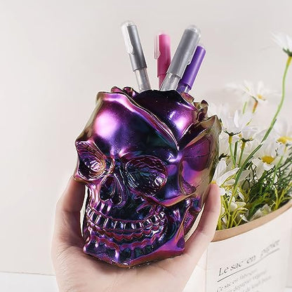 Nenkarn Skull Resin Mold, 3D Large Skull Resin Mold for Makeup Brush Holder, Candle Making, Home Decor, Jewelry Candy Container Box, DIY Resin Epoxy - WoodArtSupply