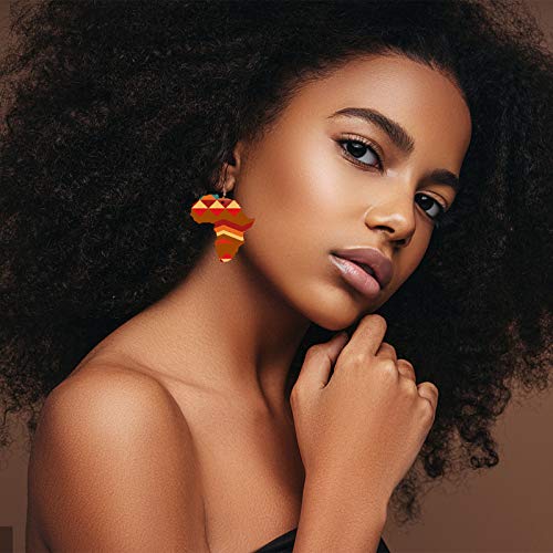 PH PandaHall 150pcs African Map Earring, Wood Earring Blanks Africa Shape Dangle Laser Cut Wooden Earring with Earring Hooks and Jump Rings for PH PandaHall