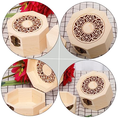 Zerodeko 3 Pcs Gift Box Earring Organizer for Women Wood Tea Storage Case Unfinished Wood Ring Chest for Tea Bag Wood Trinket Cube Tea Cake Brick Zerodeko