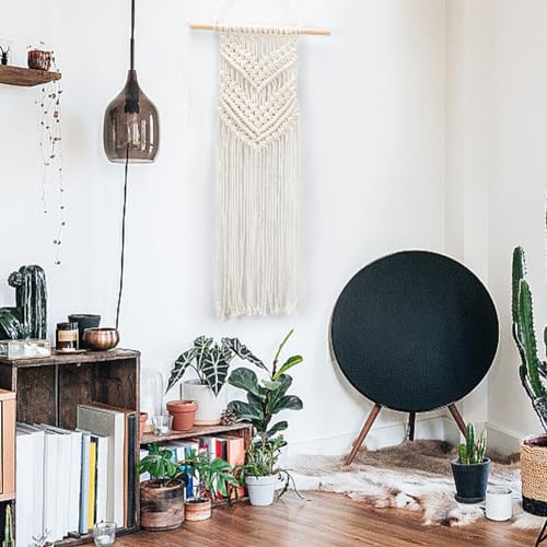 INFUNLY 7 in 1 DIY Macrame Kit All in One Macrame Kits for Adults Beginners White Macrame Hanging Charms for Decoration Easy Macrame Keychain Kits INFUNLY