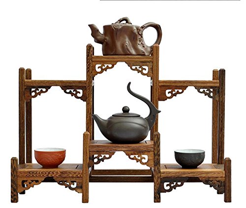NWFashion Chinese Wooden Assemble Display Stand Symmetric Short Floor Curio Cabinets Shelf (1) NWFashion