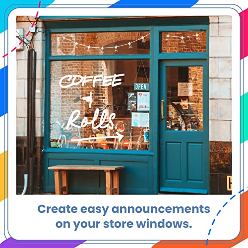 Chalkola 5 White Chalk Markers for Chalkboard Signs, Blackboard, Car Window, Bistro, Glass | 5 Variety Pack - Thin, Fine Tip, Bold & Jumbo Size Chalkola