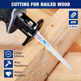 WORKPRO 10-Piece Reciprocating Saw Blade Set, BIM Saw Blades for Metal/Nailed Wood Cutting, Organizer Case Included WORKPRO