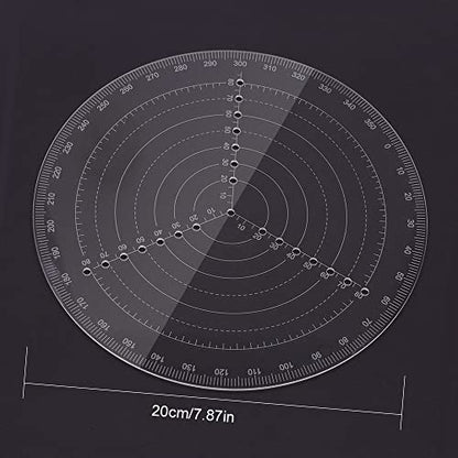 VISLONE Round Center Finder Compass Clear Acrylic Lathe Centering Tool Circle Gauge for Drawing Circles Wood Turning Lathe Work Tool Circles Diameter