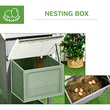 PawHut 118" Extra Large Chicken Coop with Asphalt Roof, Wooden Hen House with Slide-Out Tray, Quail Hutch with Nesting Box, Gray PawHut