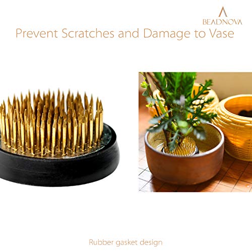 BEADNOVA Flower Frog Ikebana Kenzan with Rubber Gasket Floral Frog for Arrangements Ikebana Vase (1.3 Inch/34mm, 1pcs) BEADNOVA