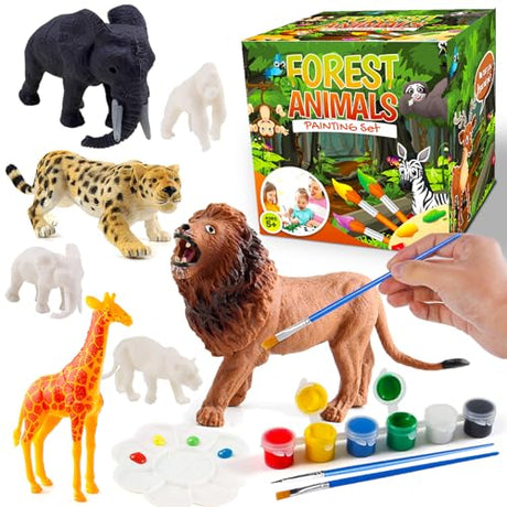 FUNZBO Kids Painting Set - Christmas Gifts for Kids, Arts and Crafts, Art Set with Art Supplies, Painting Tools, and Animal Toys, Toys for Girls, FUNZBO