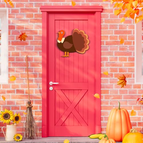 6 Pcs Large Wood Turkey Cutouts Unfinished Wooden Thanksgiving Cutouts Blank Wood Turkey Shape Signs Slices Wood Fall Cutouts to Paint for DIY Crafts