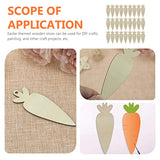 Abaodam 30Pcs Easter Unfinished Wooden Carrot Cutouts Blank Carrot DIY Wood Crafts Carrot Hanging Ornaments Wood Slices Easter Decor Abaodam