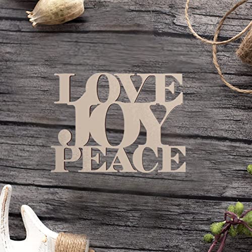 Word Love Joy Peace Wood Craft Unfinished Wooden Cutout Art DIY Wood Signs Inspirational Wall Plaque Farmhouse Wall Art Hanging Decor for Kitchen Arupkeer