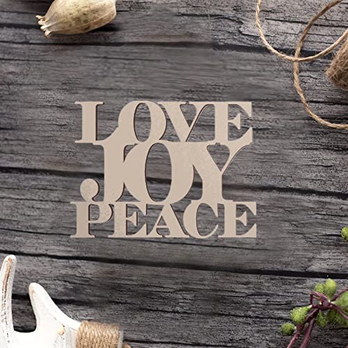 Word Love Joy Peace Wood Craft Unfinished Wooden Cutout Art DIY Wood Signs Inspirational Wall Plaque Farmhouse Wall Art Hanging Decor for Kitchen - WoodArtSupply