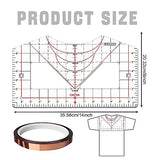 Tshirt Ruler Guide for Vinyl Alignment,Acrylic Tshirt Ruler for Center Design,Tshirt Measurement Tool for Heat Press,Sublimation,Heat Transfer, Heat T Legend