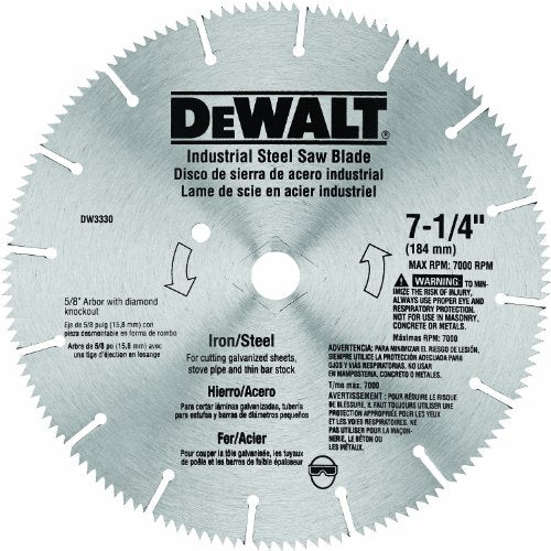 DEWALT Circular Saw Blade, 7 1/4 Inch, 16 Tooth, Metal Cutting (DW3330) DEWALT